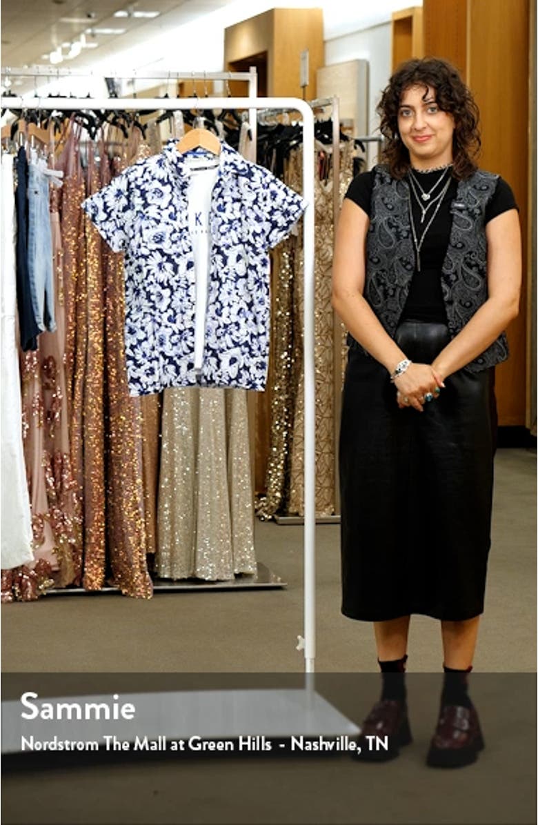 Kids' Graphic T-Shirt & Floral Short Sleeve Snap-Up Overshirt Set, sales video thumbnail