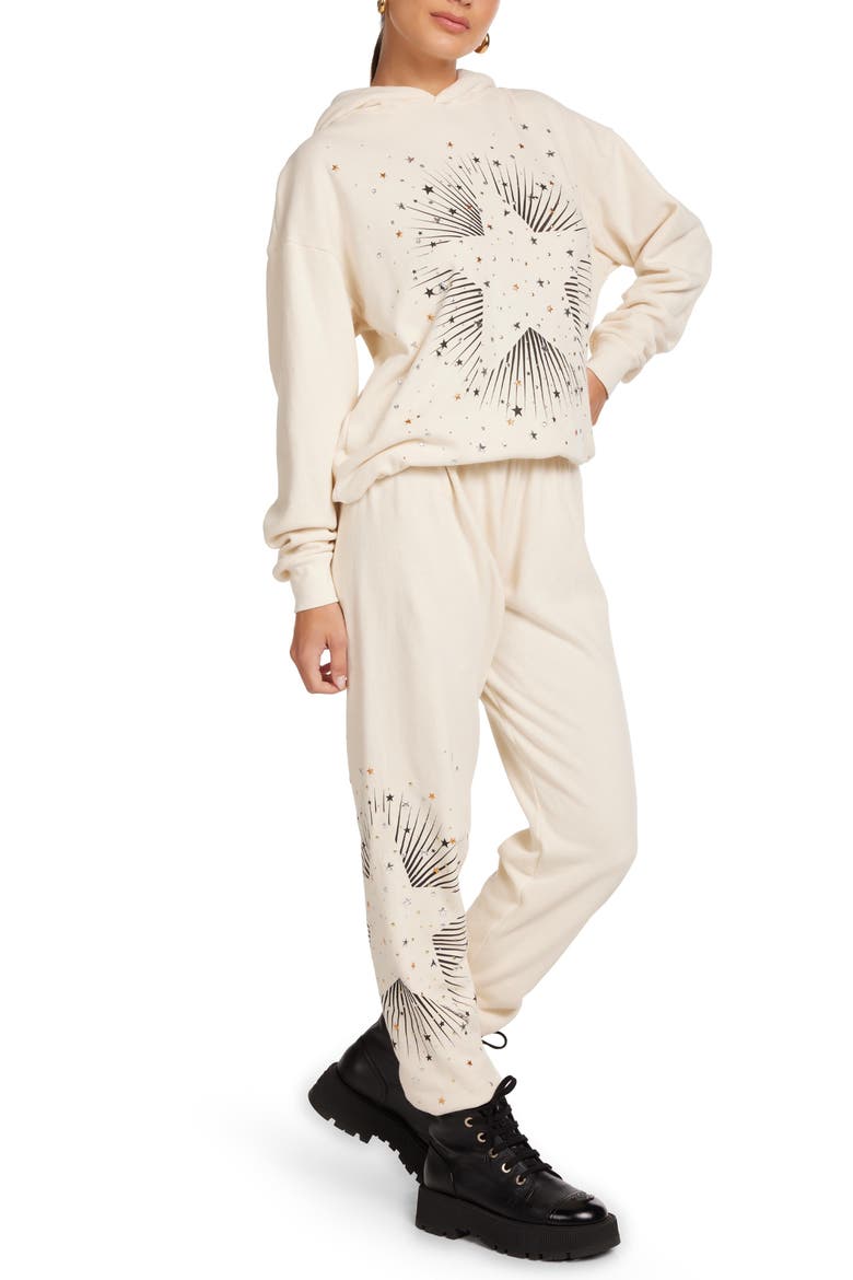 Tanzy Stud Starburst Sweatpants, Main, color, Ivory