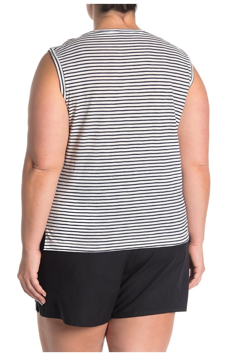 Madewell Sandberg Stripe Pocket Muscle Tank, Alternate, color, Deep Navy