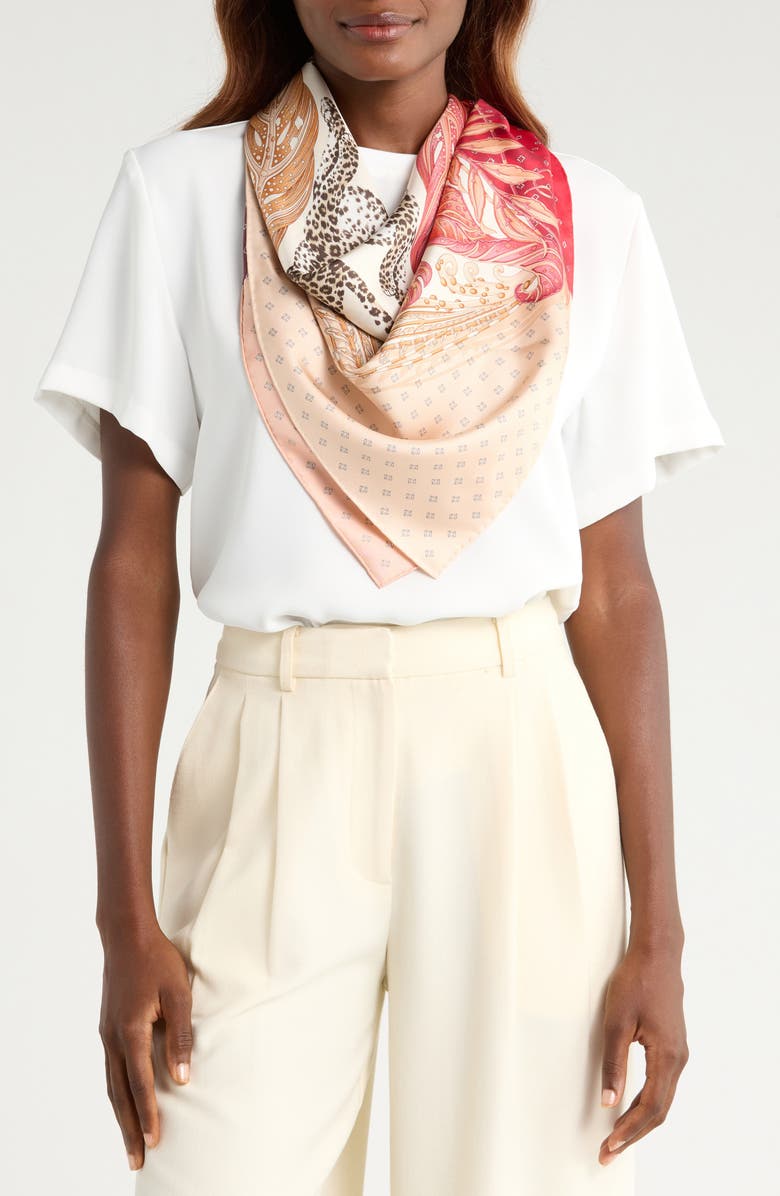 FERRAGAMO Madras 2 Silk Twill Square Scarf, Alternate, color, Rosso Bordeaux