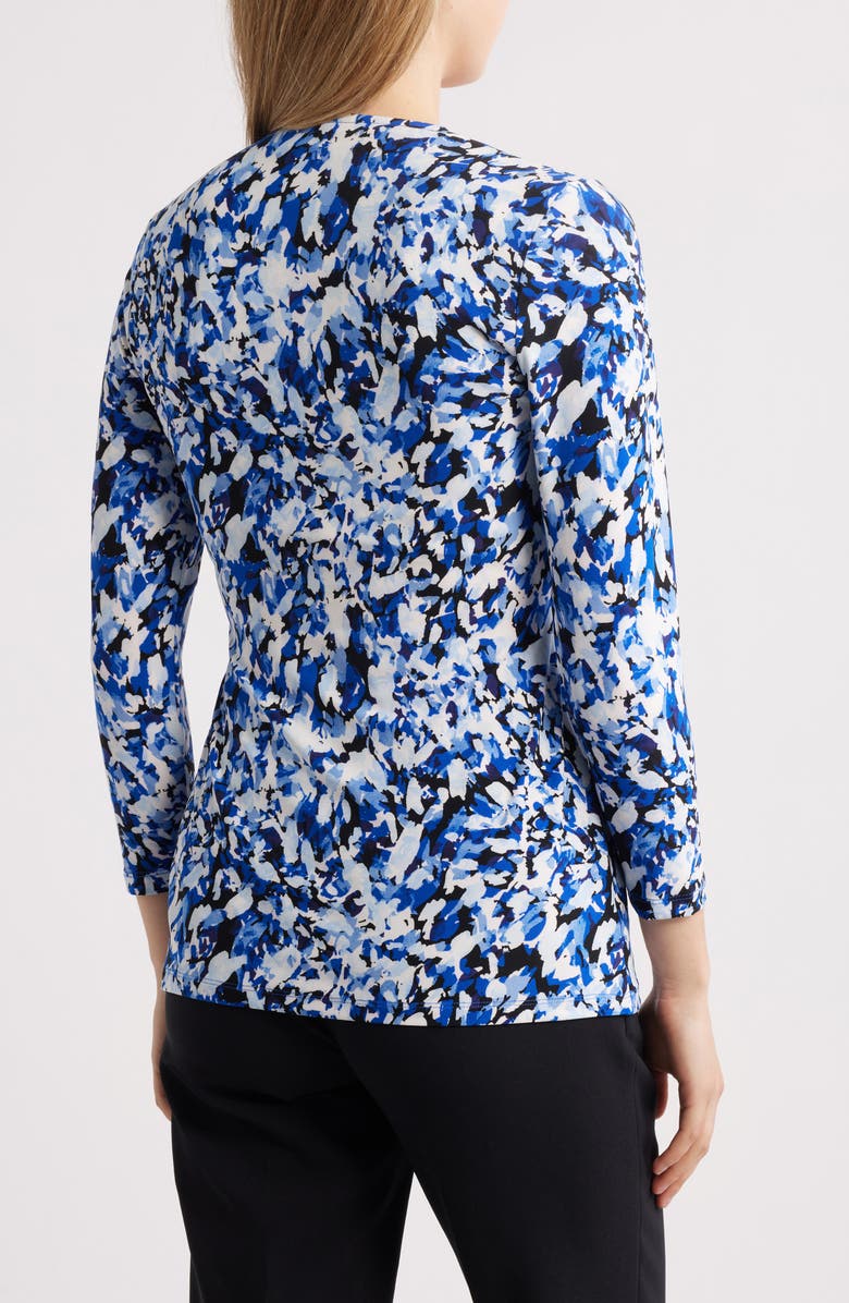 Anne Klein Abstract Print Knit Wrap Top, Alternate, color,