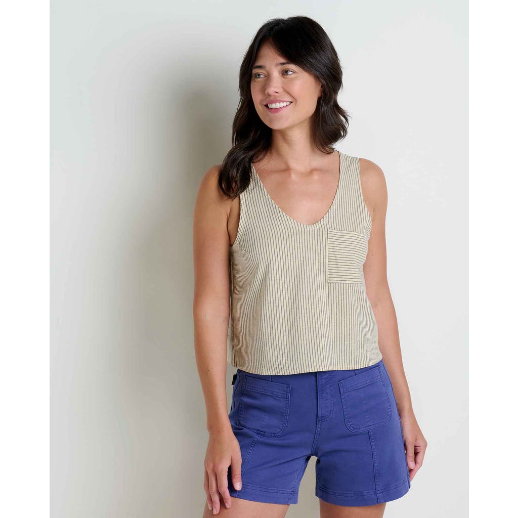 Toad And Co Taj Hemp Button Back Tank Top In Gray