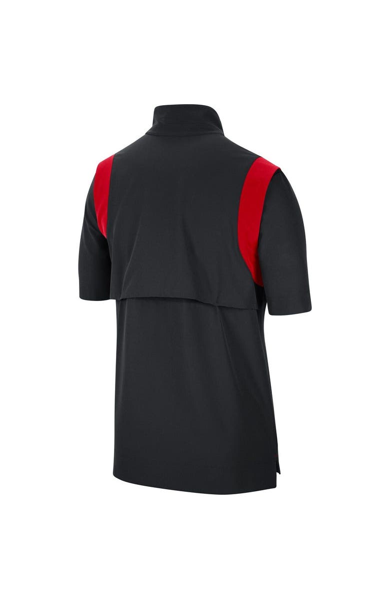 Nike Men's Nike Black Ohio State Buckeyes 2021 Coaches Short Sleeve Quarter-Zip Jacket, Alternate, color, 