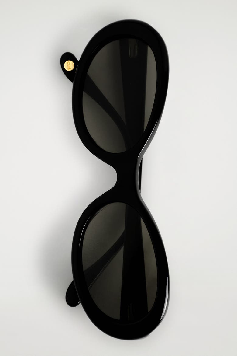 Oval Sunglasses, Alternate, color, BLACK
