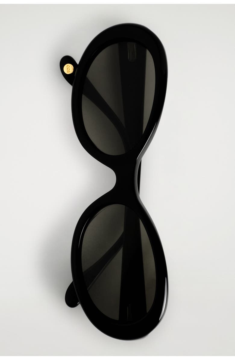 COS Oval Sunglasses, Alternate, color, Black