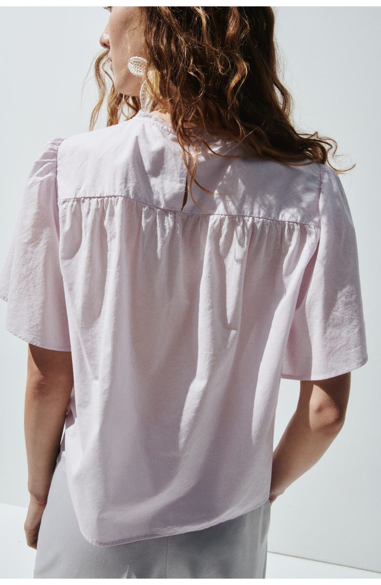 H&M Cotton blouse with eyelet embroidery, Alternate, color, Light Purple