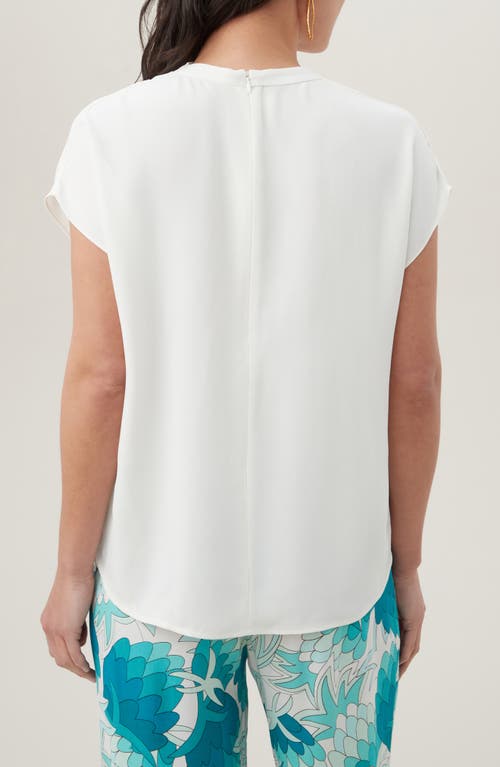 Trina Turk Odilia Drape Top In Whitewash