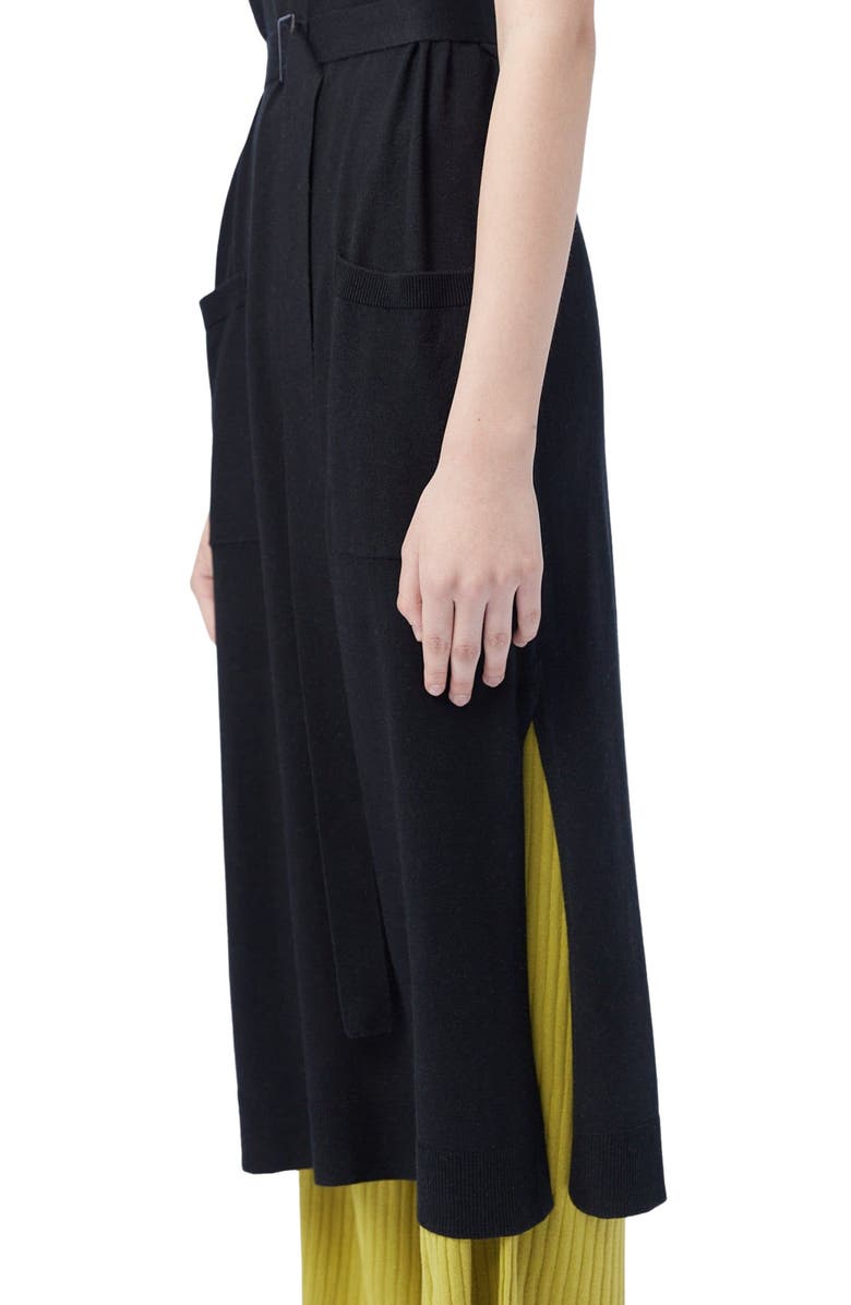 GOBI Mongolian Cashmere Sleeveless Silk Cashmere Polo Dress, Alternate, color, Black