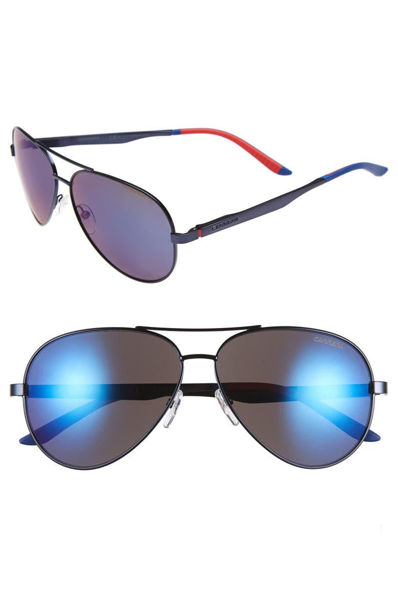 Carrera Eyewear 59mm Metal Aviator Sunglasses, Main, color,