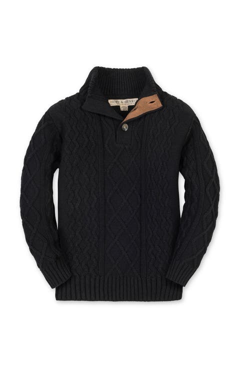 Kids' Organic Mock Neck Cable Sweater (Little Kid and Big Kid)