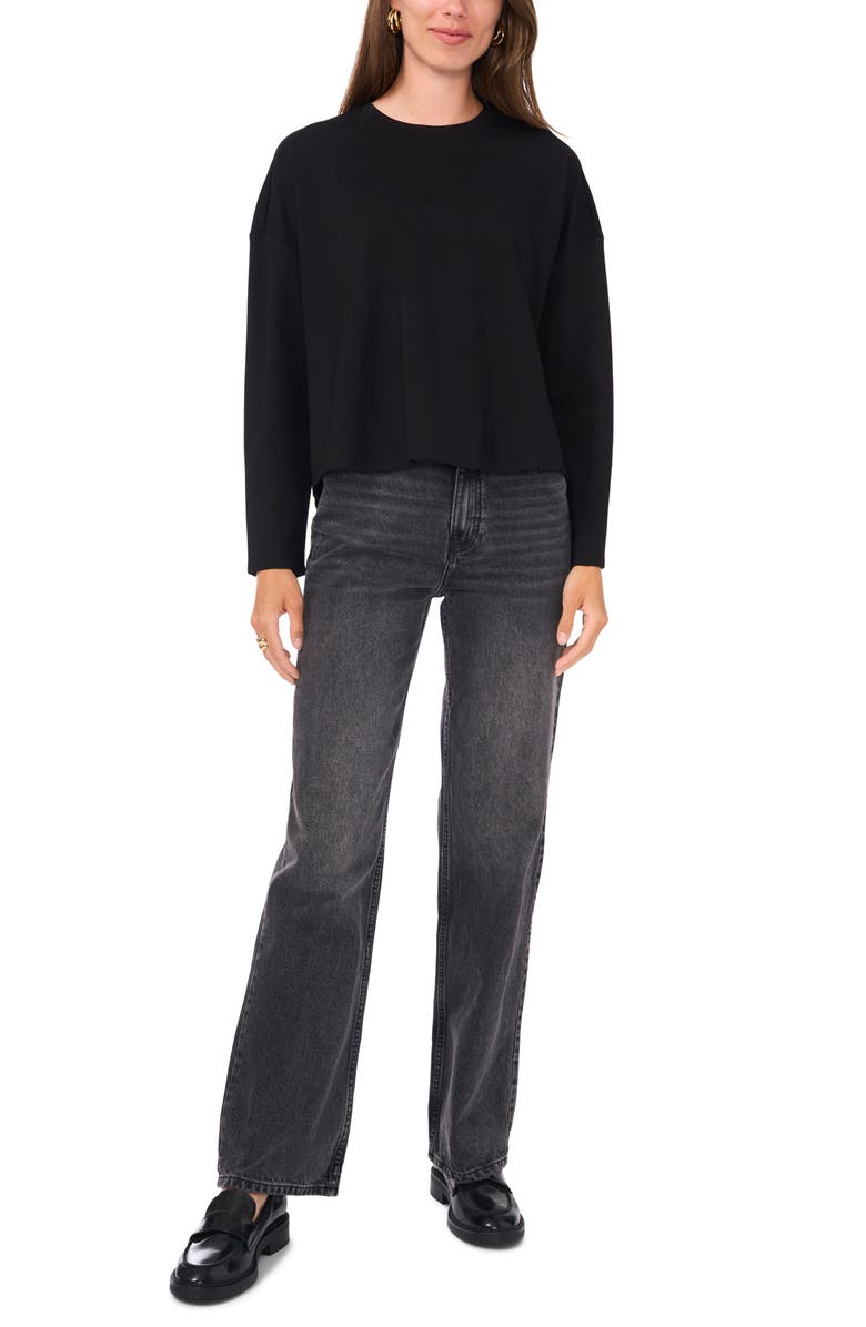 Vince Camuto Drop Shoulder Sweatshirt, Alternate, color, Rich Black