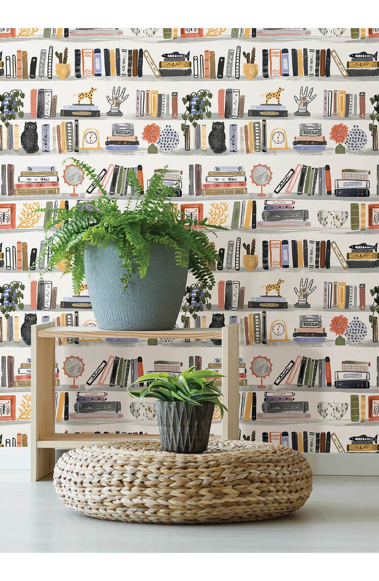 Wallpops Painterly Shelf Stories Peel & Stick Wallpaper, Alternate, color, Yellow