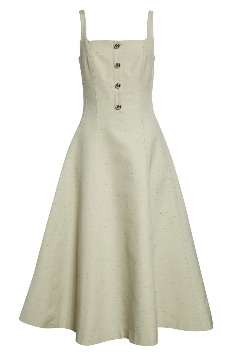 Altuzarra Orrie Sleeveless Cotton Blend Midi Dress, Alternate, color, Green Lily