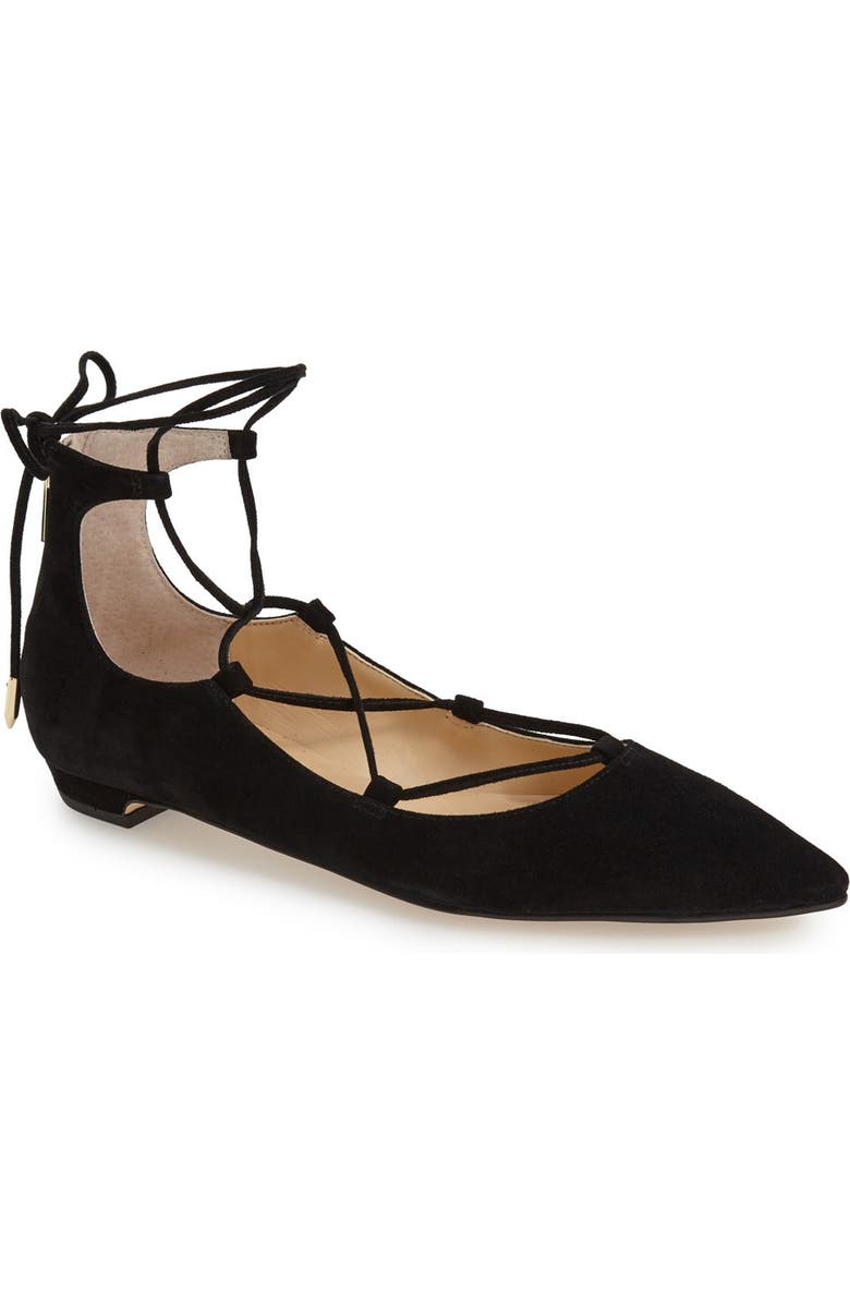 Ivanka Trump 'Tropica' Pointy Toe Ghillie Flat, Main, color,