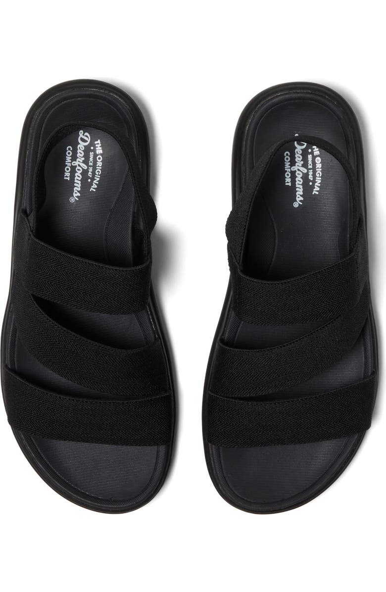 DEARFOAMS Emilia Elastic Gore Strappy Sandal, Alternate, color, Black