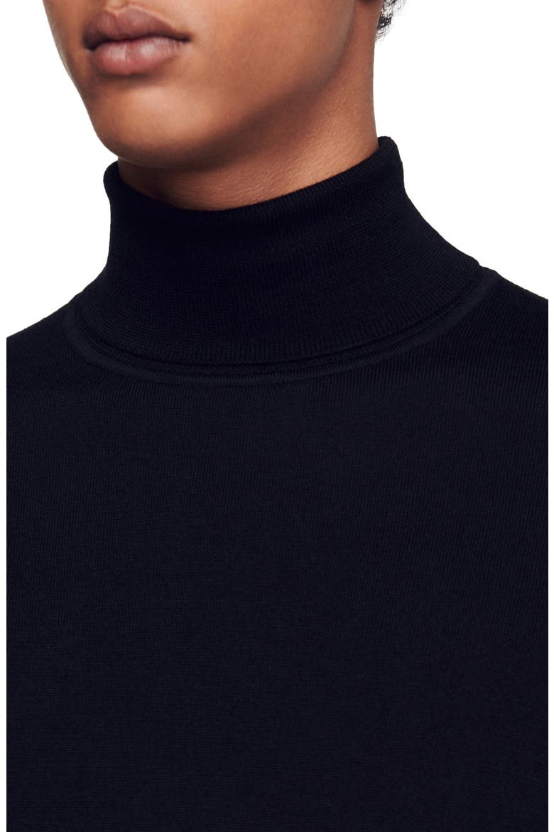 Turtleneck wool sweater, Alternate, color, BLACK