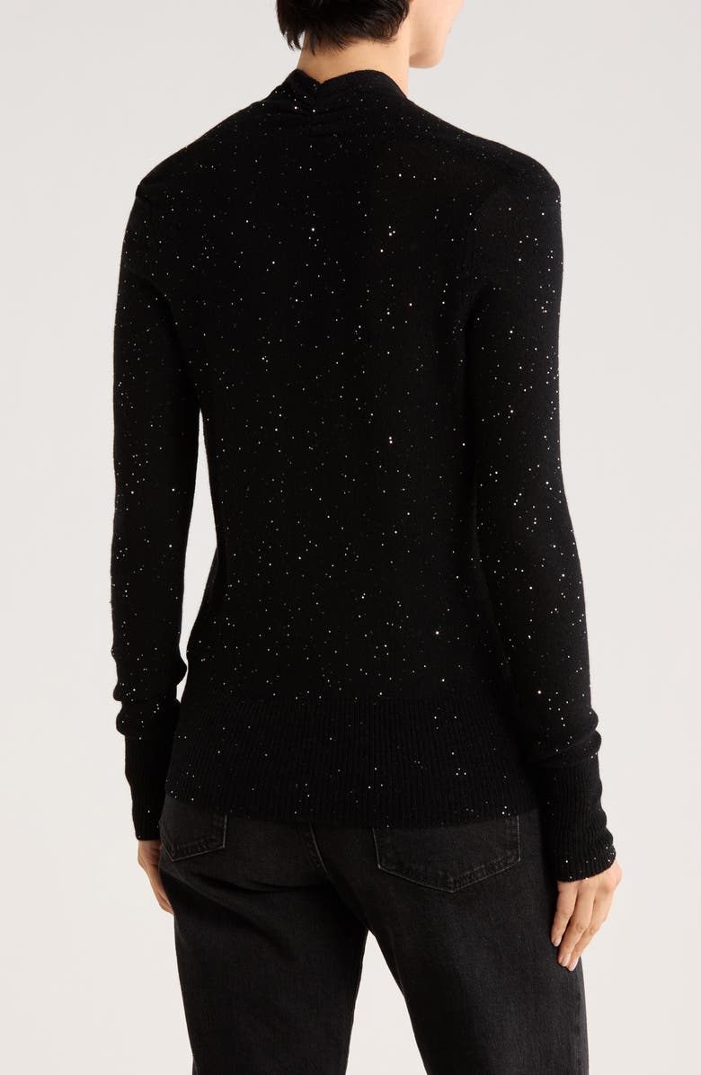 Sofia Cashmere Sequin Faux Wrap Sweater, Alternate, color, Black