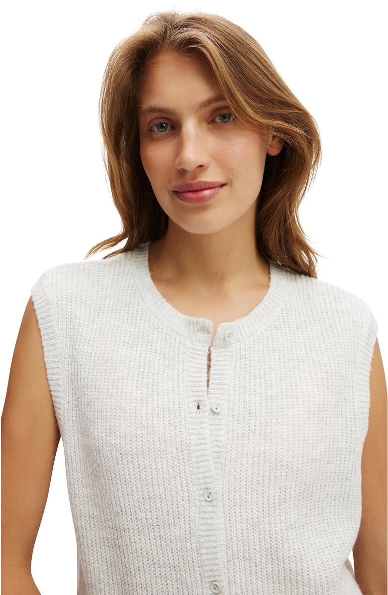 COTTON ON BODY Women's Knit Button Up Vest, Alternate, color, 