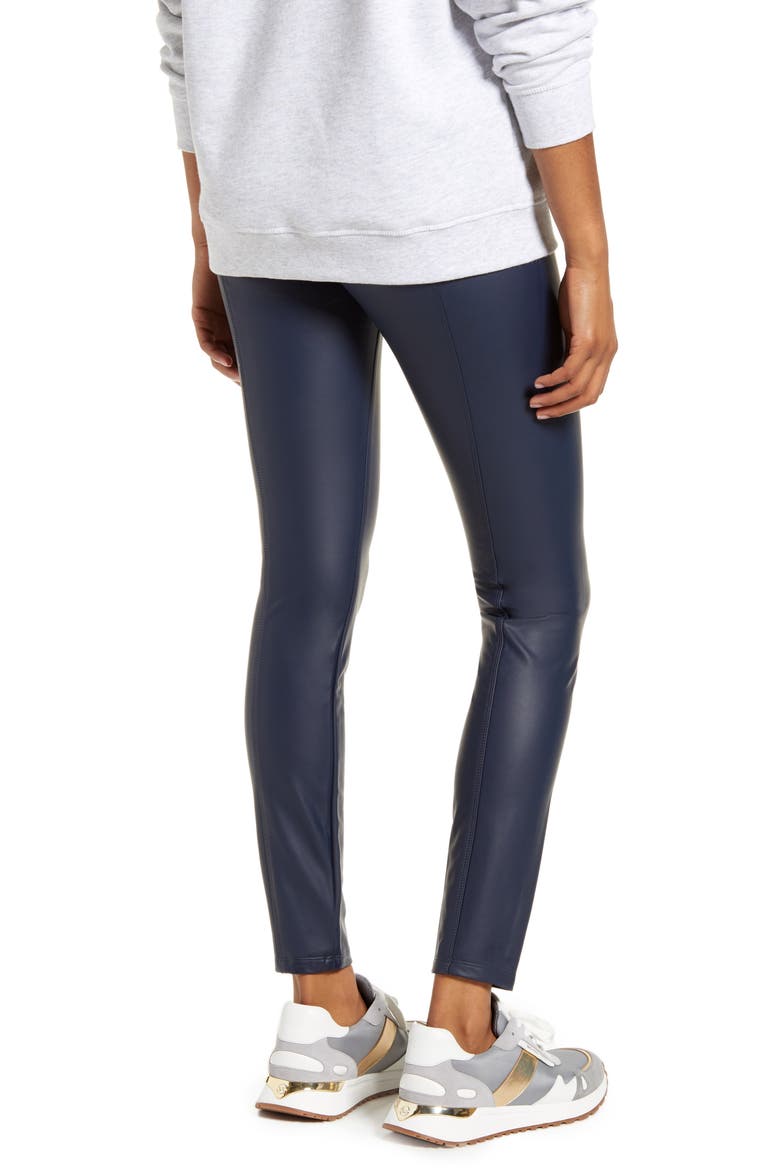 Lyssé Faux Leather Leggings, Alternate, color, MIDNIGHT
