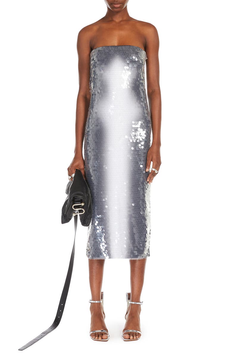 SPORTMAX Gradient Paillette Strapless Technical Jersey Dress, Main, color,