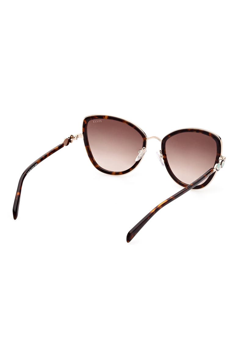 57mm Gradient Cat Eye Sunglasses, Alternate, color, HAVANA/ OTHER/ GRADIENT BROWN