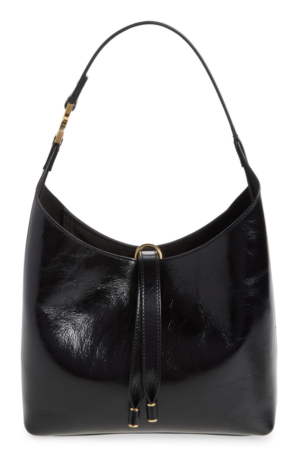 Small Marcie Leather Hobo Bag, color, 001 BLACK