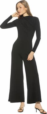 Alexia Admor Yael Long Sleeve Ruched Top Jumpsuit