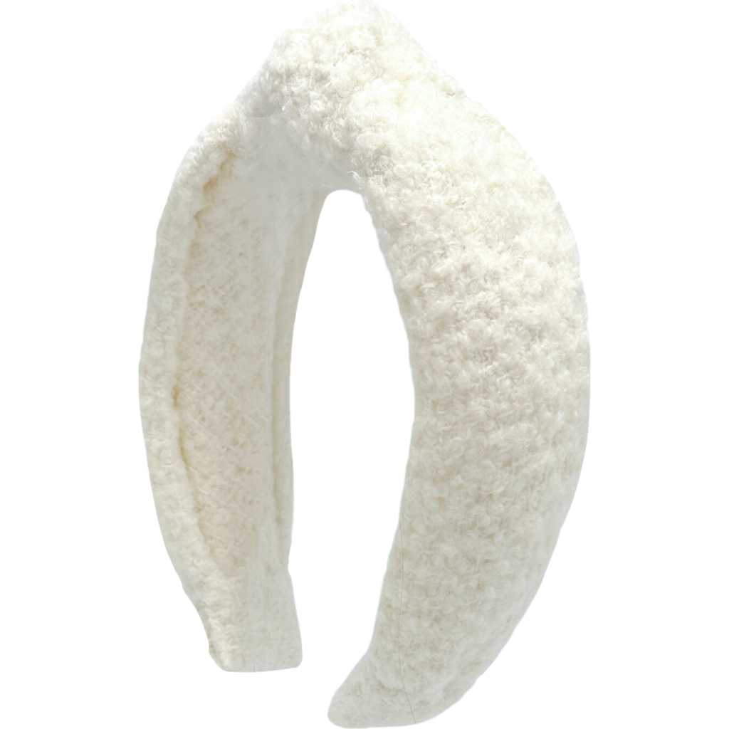 Bits & Bows Boucle Knot Headband In White