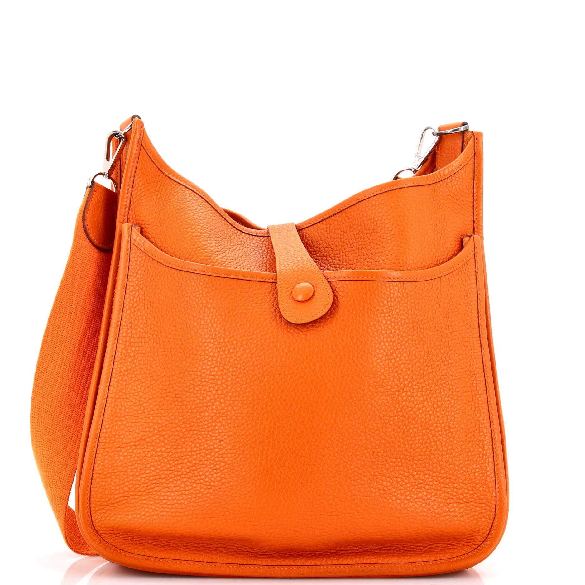 Pre-Owned Hermes Evelyne Bag Gen II Clemence GM, Alternate, color, Potiron