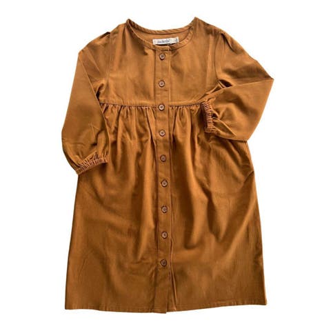 Kids’ Long-Sleeved Organic Cotton Twill Jo Dress