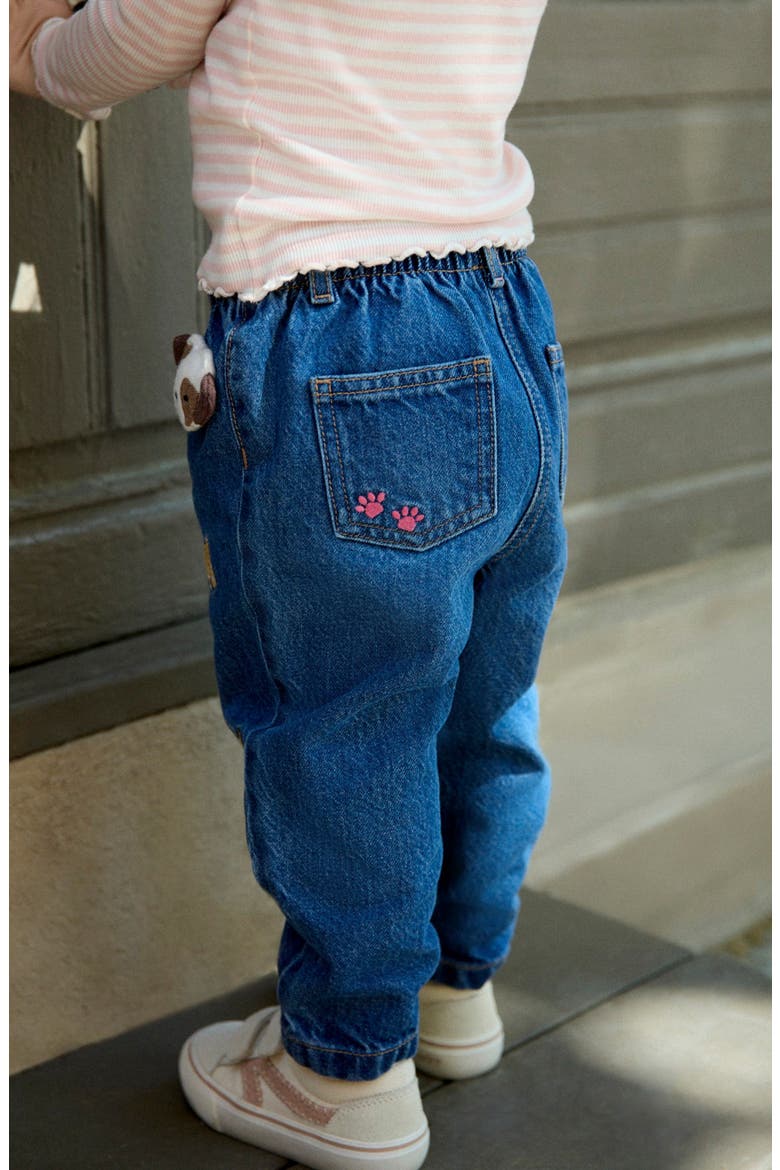 Kids' Dog Embroidered Wide Leg Jeans, Alternate, color, BLUE