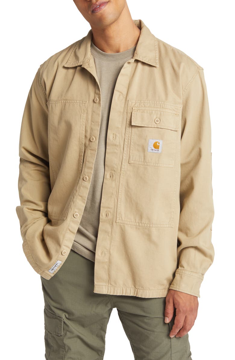 Carhartt Work In Progress Charter Organic Cotton Twill Shacket, Main, color, 