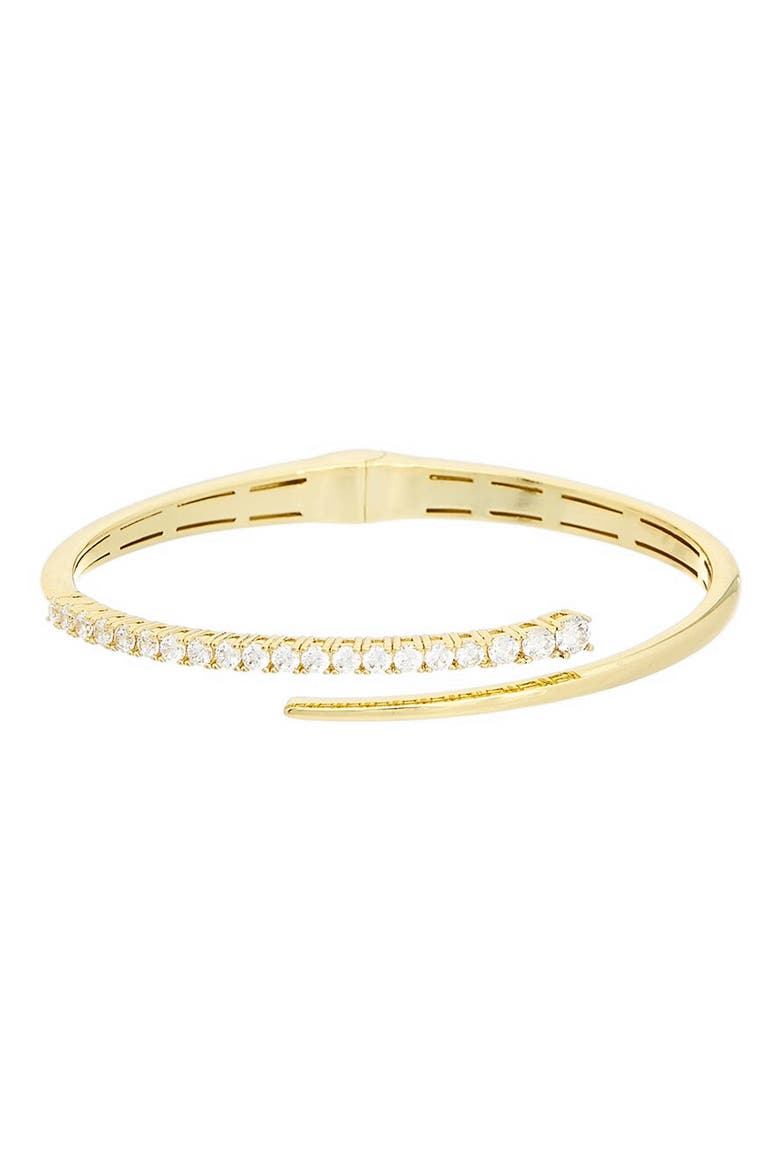 Cubic Zirconia Bypass Bangle, Main, color, YELLOW