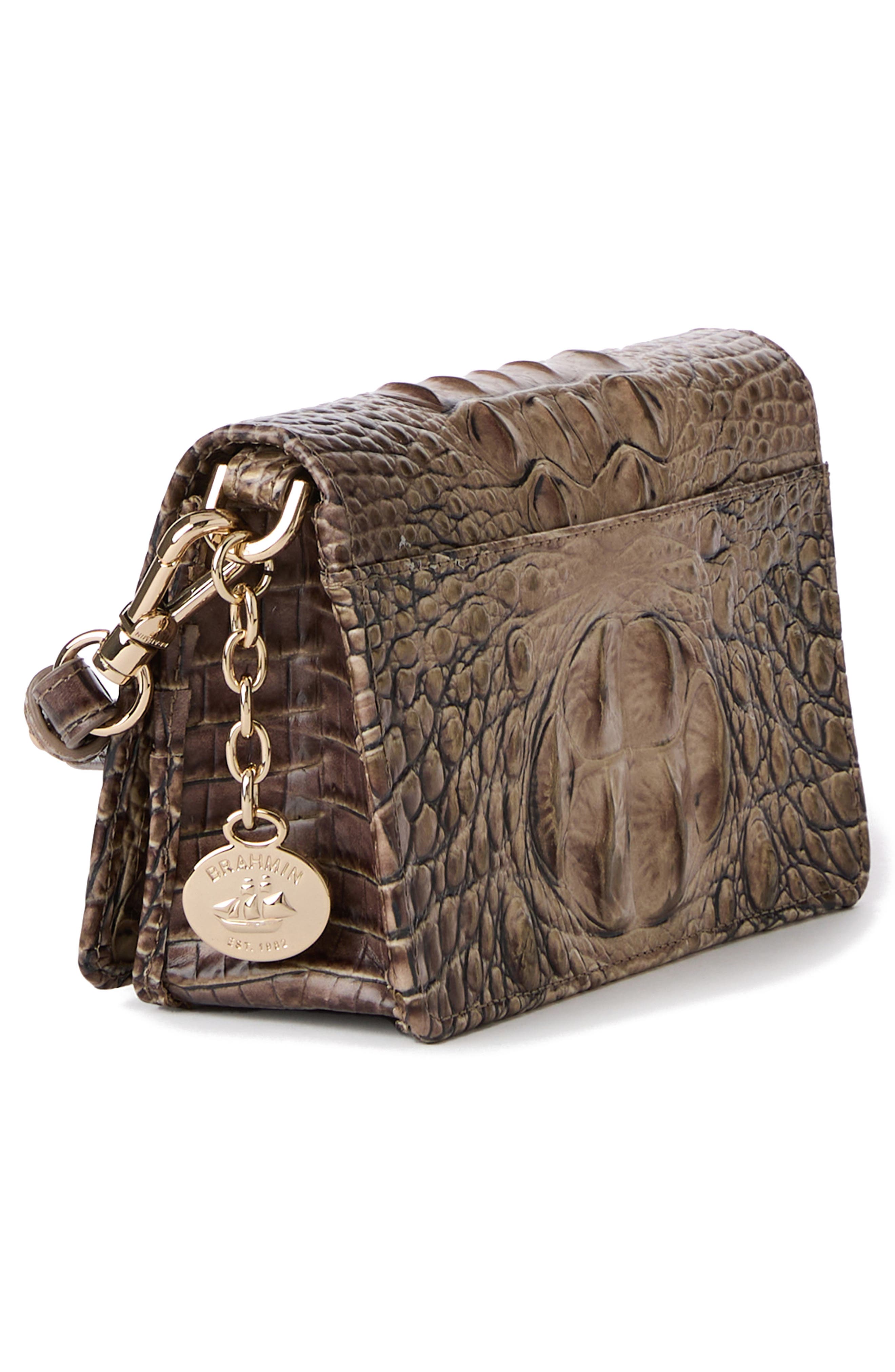 Brahmin Minuette Croc Embossed Leather Crossbody Bag, Alternate, color, 