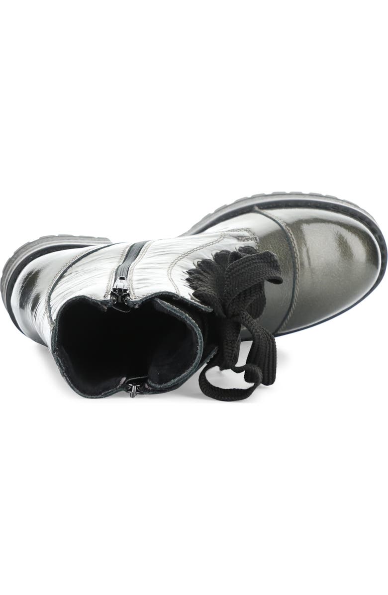 Bos. & Co. Paulie Waterproof Lace-Up Bootie, Alternate, color, Pewter Mascara Patent