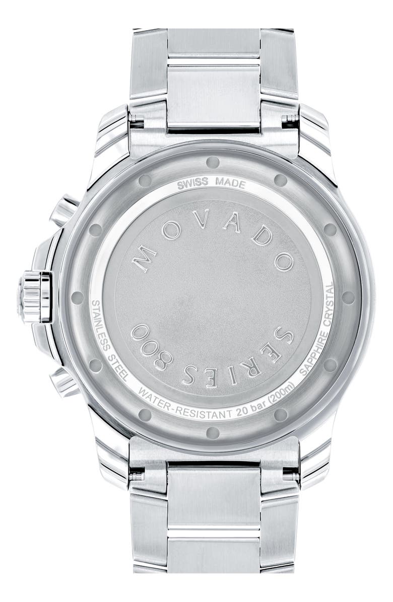 Movado Series 800 Chronograph Bracelet Watch, 42mm, Alternate, color, Red