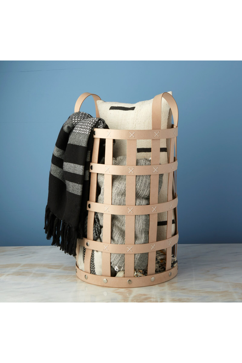 Pali Recycled Leather Everything Basket, Alternate, color, Natural