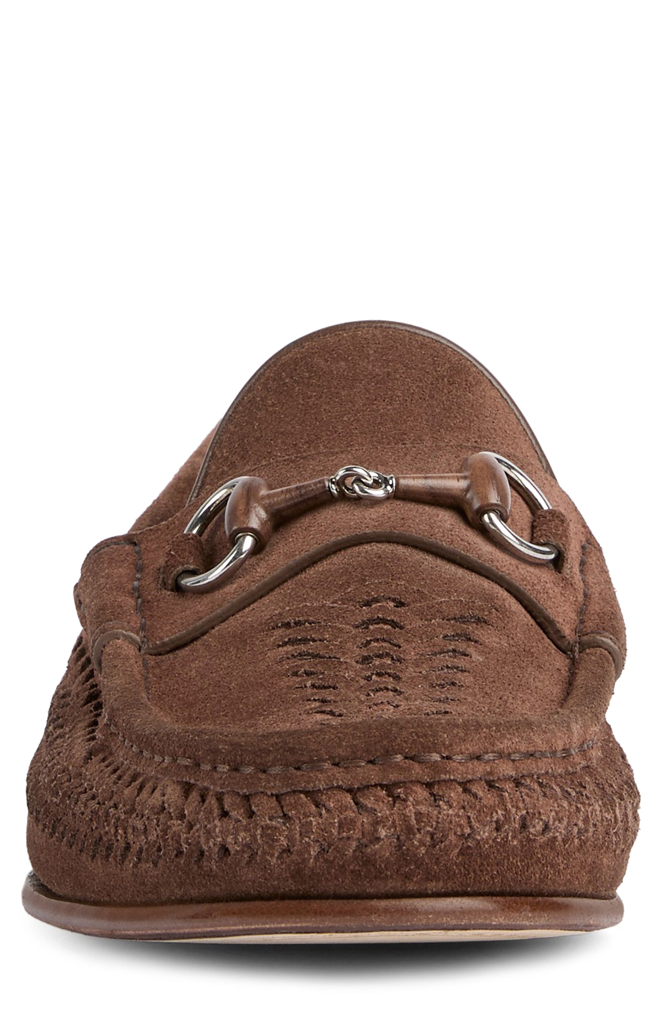 Gucci Horsebit 1953 Woven Loafer, Alternate, color, Mahogany