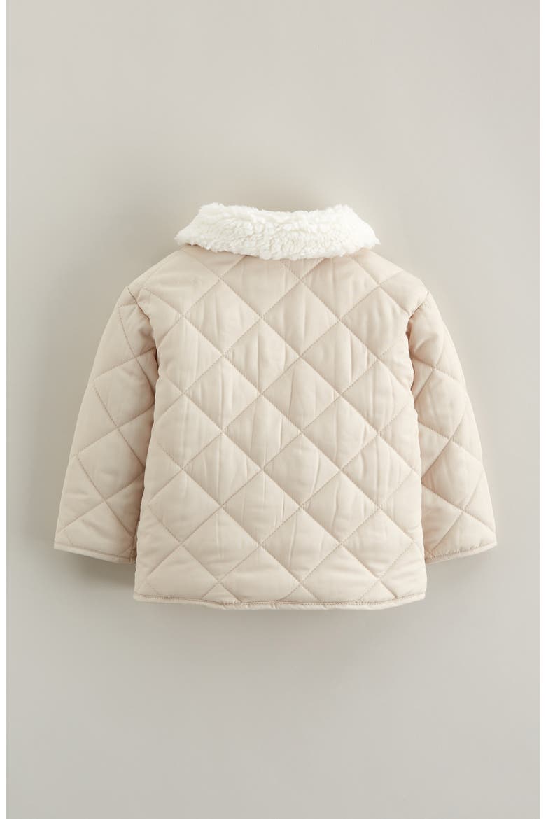 Faux Fur Collar Quilted Coat, Alternate, color, BEIGE OATMEAL