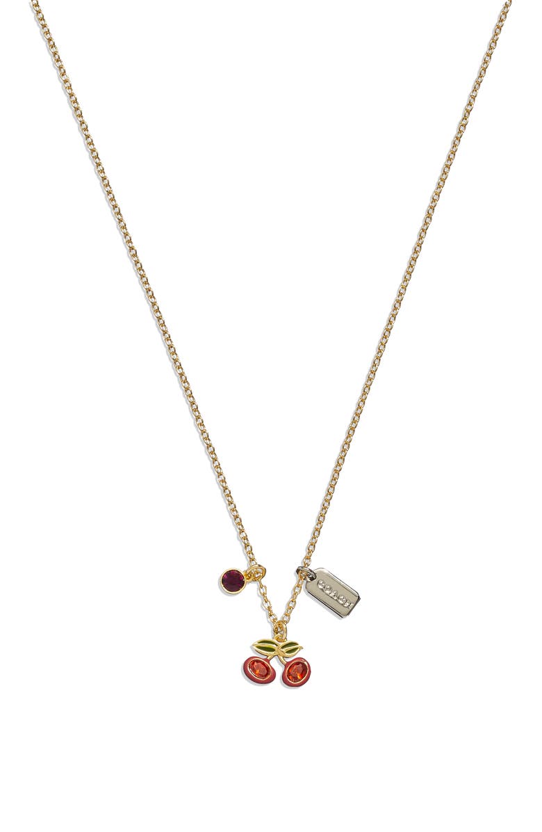 COACH Cherry Pendant Necklace, Main, color, 