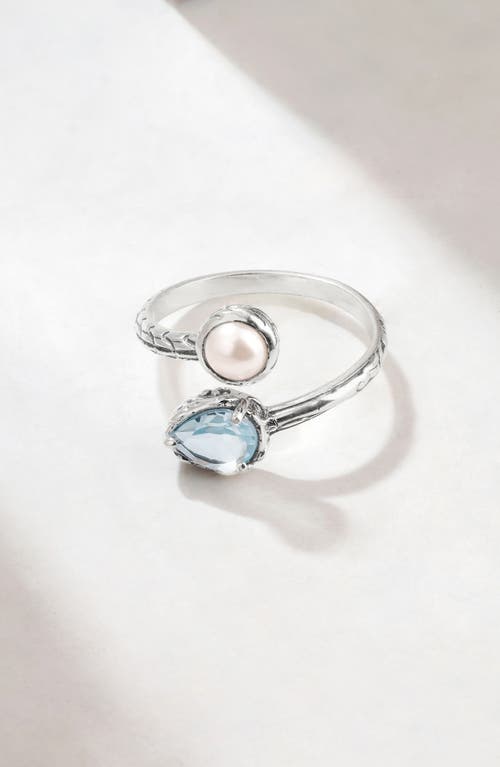 Ys Gems Blue Topaz Bypass Ring In Blue