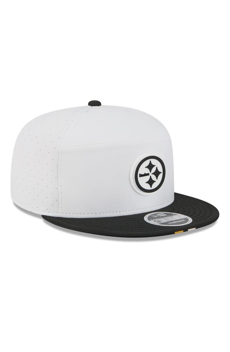 New Era Men's New Era White/Black Pittsburgh Steelers 2025 NFL Training Camp Split Panel 9FIFTY Snapback Hat, Alternate, color, White