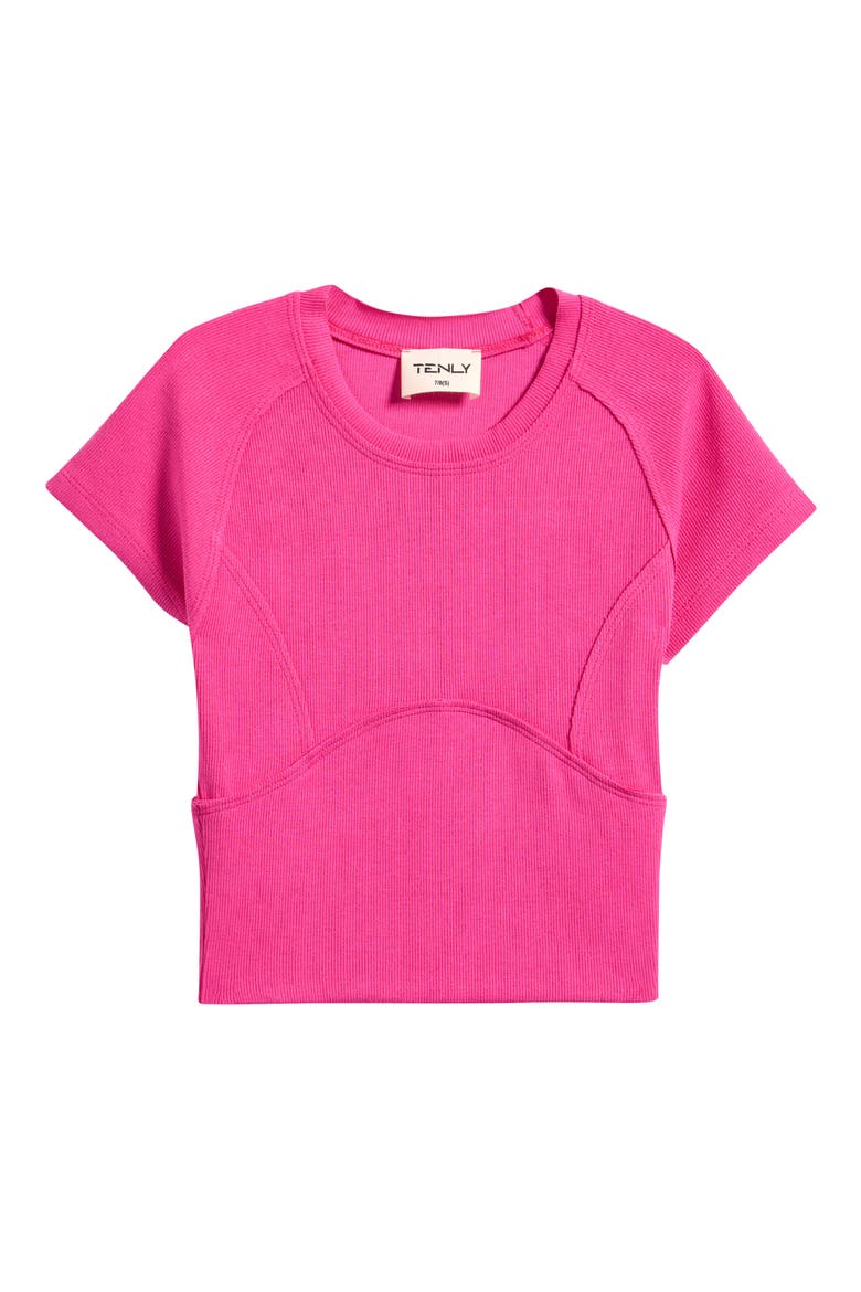 Kids' Rib Lapped Seam T-Shirt, Main, color, DRAGON FRUIT