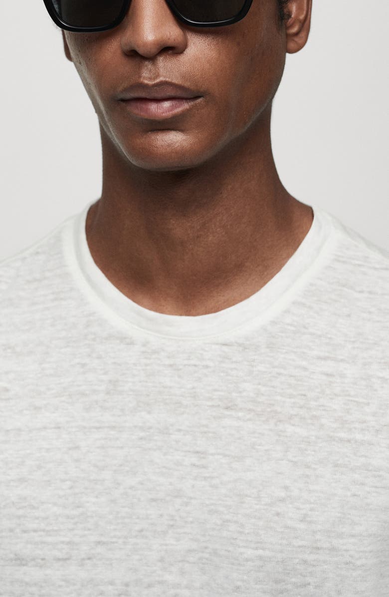 MANGO Slim Fit Linen T-Shirt, Alternate, color,
