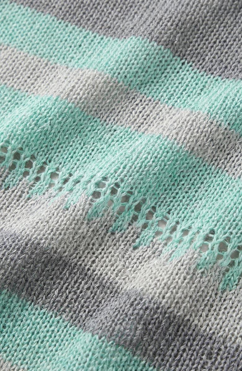 Modenaire Distressed Stripe Knit Sweater, Alternate, color, Gray