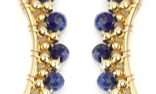 Panacea Stone Beaded Hoop Earrings In Gold