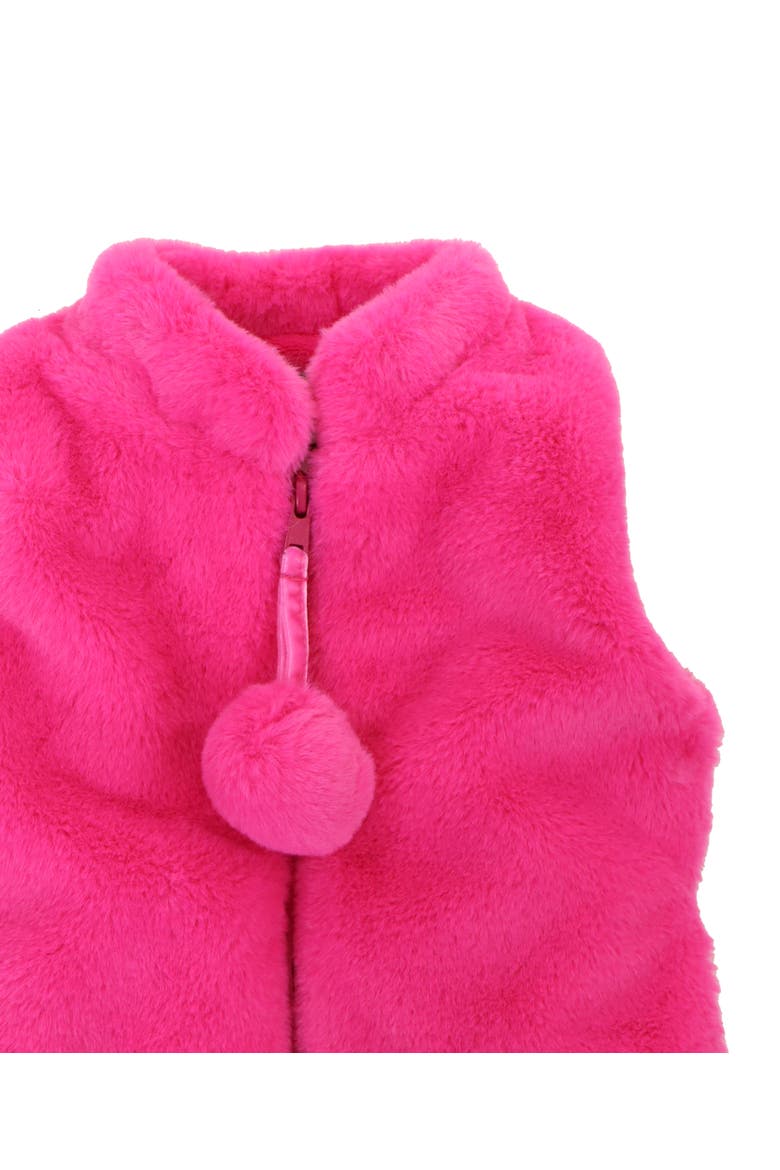 Faux Fur Zip Front Vest, Alternate, color, Hot Pink Puff