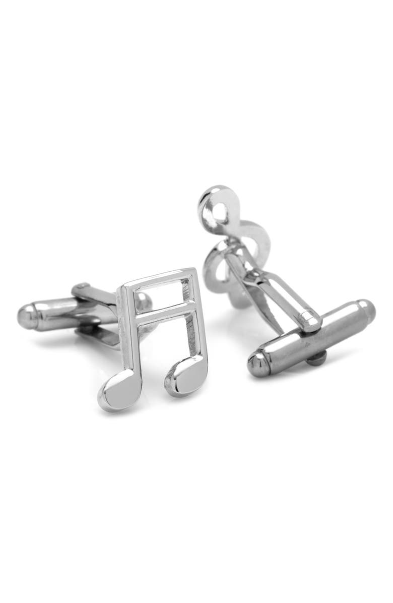 Cufflinks, Inc. Music Notes Cuff Links, Alternate, color, Silver