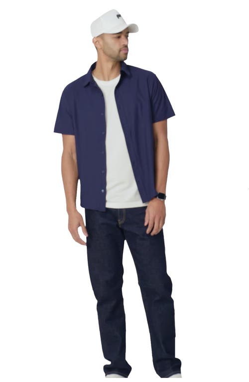 Fabletics The Don Short Sleeve Button Up In Blue