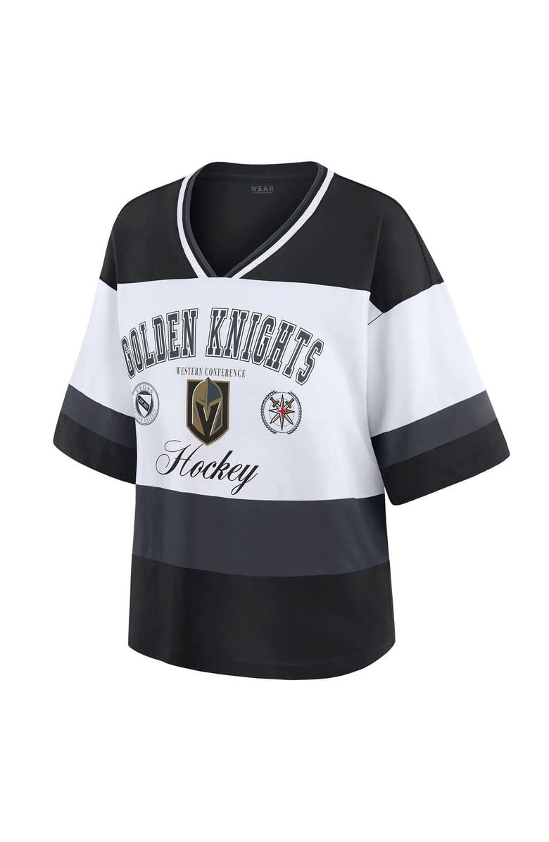 WEAR by Erin Andrews Women's WEAR by Erin Andrews Black/White Vegas Golden Knights Jersey Style Tee, Alternate, color, Black